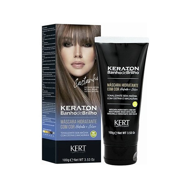 Keraton Banho de Brilho Hidrata e Colore Castanha 100g