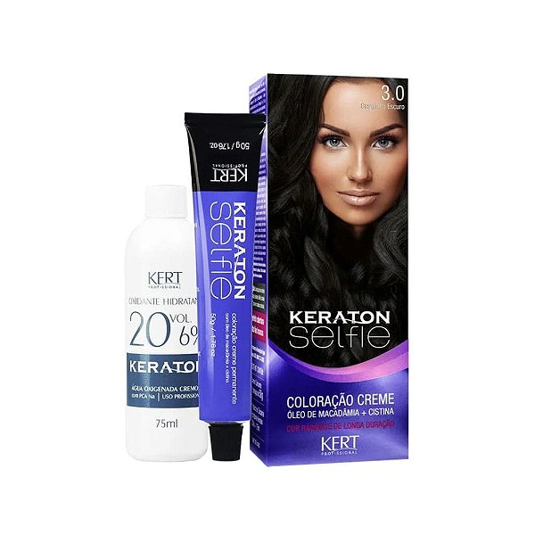 Coloração Creme Keraton Selfie 3.0 Castanho Escuro