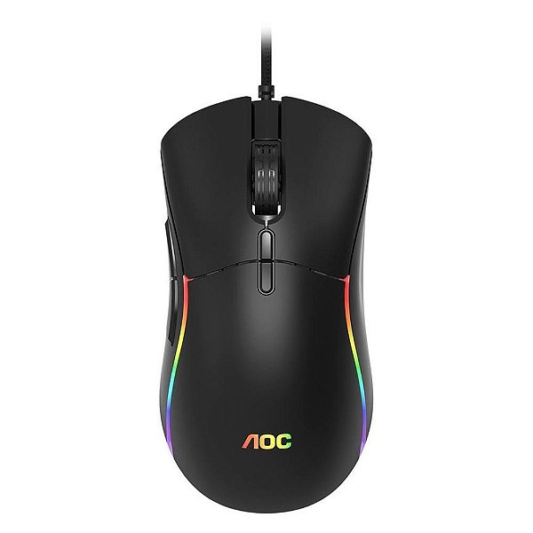 Mouse Gamer AOC GM310RGB 12400 DPI 7 Botões Preto