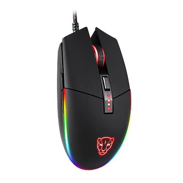 Mouse Gamer Motospeed V50, RGB, 4000 DPI, 7 Botões, Preto