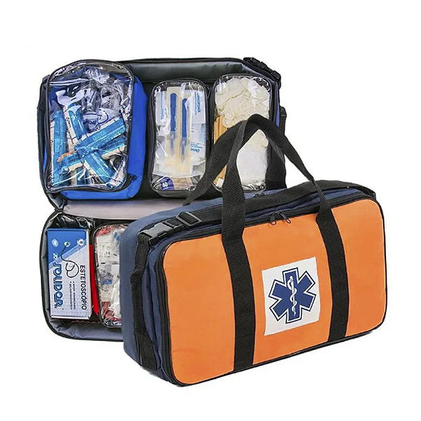 BOLSA RESGATE AZUL E LARANJA TAM P – COMPLETA