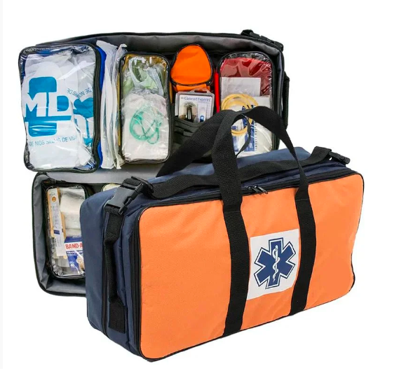 BOLSA RESGATE AZUL E LARANJA TAM M – COMPLETA