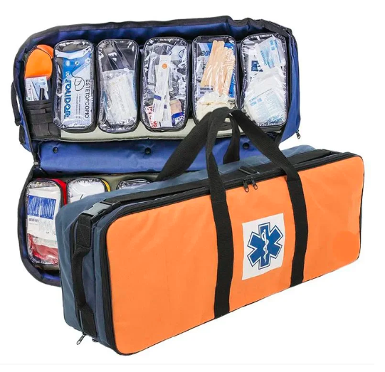 BOLSA RESGATE AZUL E LARANJA TAM G – COMPLETA