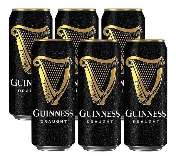 Pack 6un Cerveja Guinness Draught Stout Lata 440ml