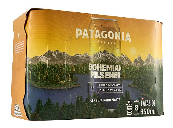 Pack 8un Cerveja Patagonia Bohemian Pilsener Lata 350ml