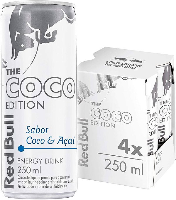 Pack 4un Energético Red Bull Coco Edition Lata 250ml