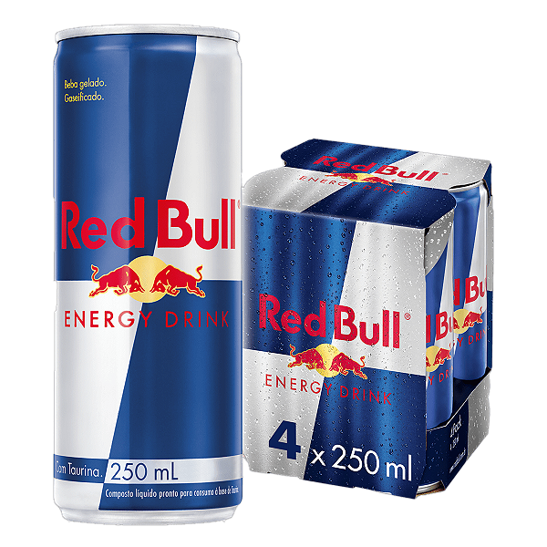 Pack 4un Energético Red Bull Energy Drink Lata 250ml