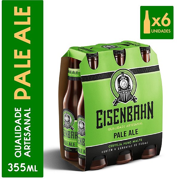 Pack 6un Cerveja Eisenbahn Pale Ale Long Neck 355ml