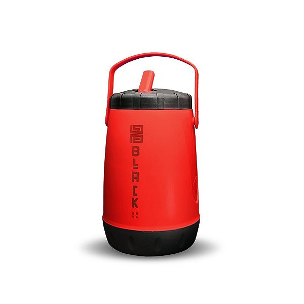 GARRAFA PLÁSTICA TÉRMICA BLACK ERVA VERMELHO 2,5L