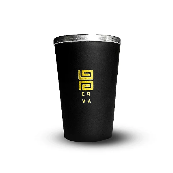 Copo Black Erva Térmico de Plástico Preto c/ Alumínio 300ml Black Erva