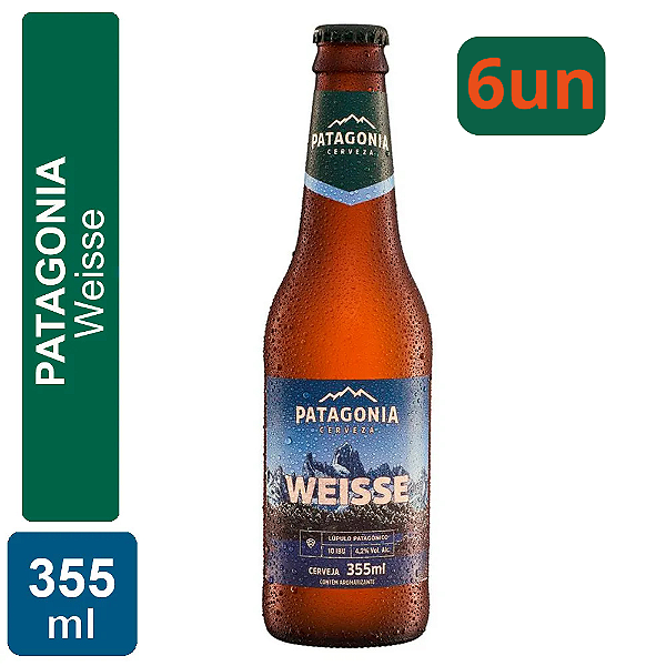 Pack 6un Cerveja Patagonia Weisse Long neck 355ml