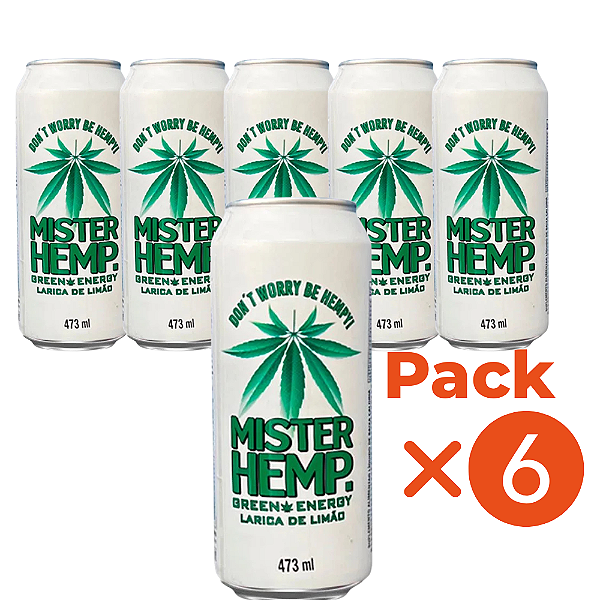 Pack 6un Energético Mister Hemp Larica de Limão Lata 473ml