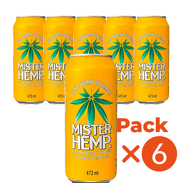Pack 6un Energético Mister Hemp Manga Chapada Lata 473ml