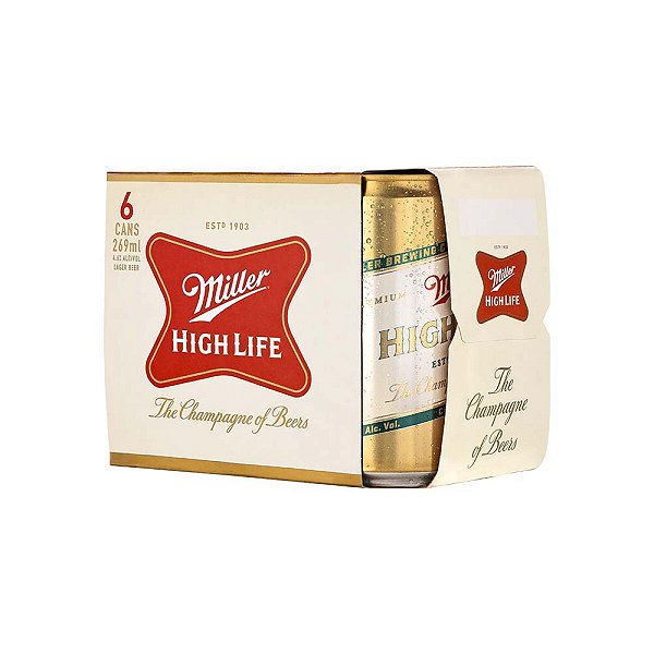 Pack 6un Cerveja Miller High Life Lata 296ml