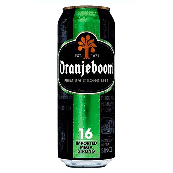 Cerveja Oranjeboom Mega Strong 16% Lata 500ml