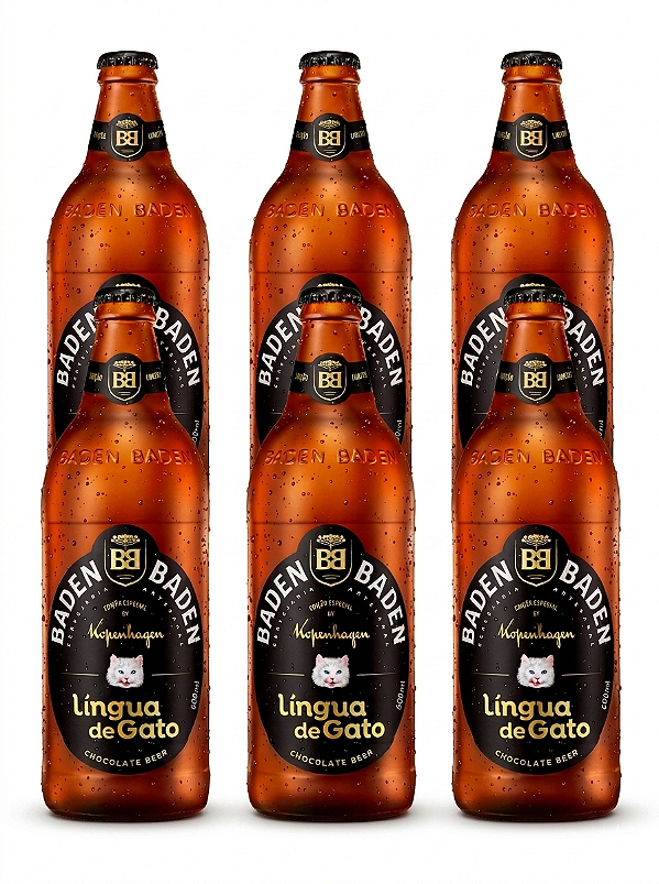 Pack 6un Cerveja Baden Kopenhagen Lingua de Gato Chocolate  600ml