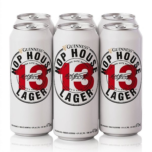 Pack 6un Cerveja Guinness Hop House 13 Lager Lata 473ml