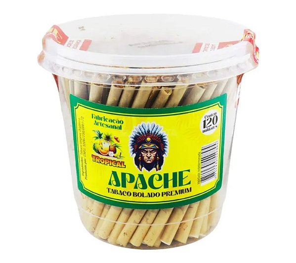 Tabaco Bolado Apache Tropical  Pote 110un