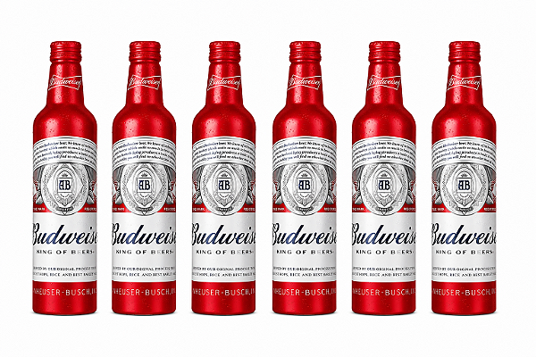 Pack 6un Cerveja Budweiser Aluminio Importada Long Neck 355ml