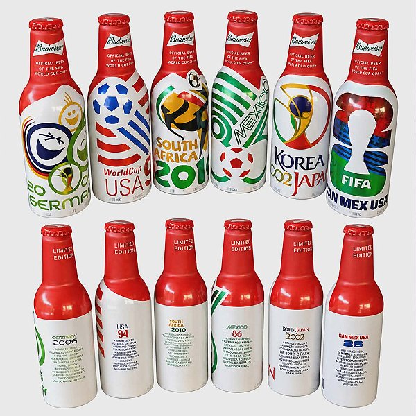 Cerveja Budweiser Aluminio Copa 2026  Long Neck 330ml