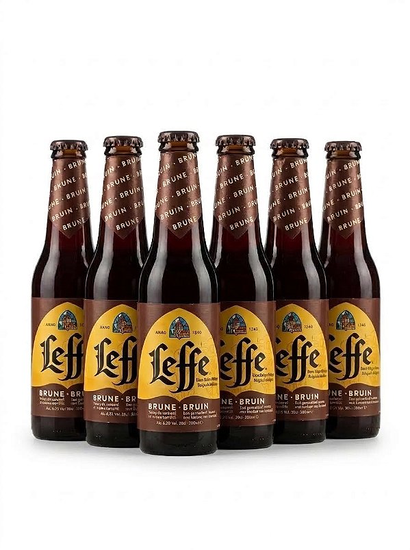 Pack 6un Cerveja Leffe Brune Bruin Long Neck 330ml