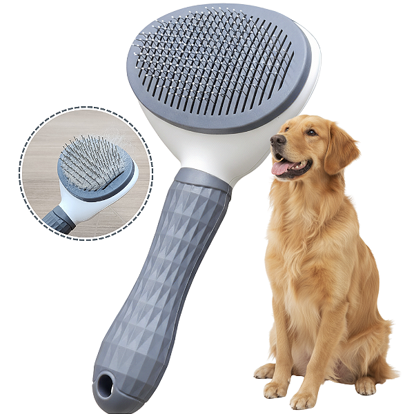 Escova Pet Rasqueadeira Pet Tira Pelos 20 x 11cm Cabo de Plástico