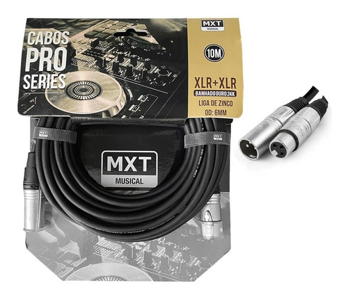 Cabo Microfone Xlr Xlr Balanceado Mxt Pro Series - 10 Metros