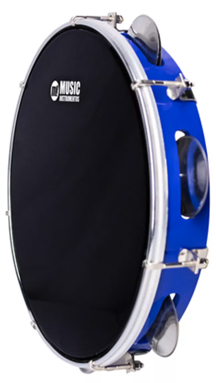 PANDEIRO ABS AZUL 10 PELE POLY PRETA