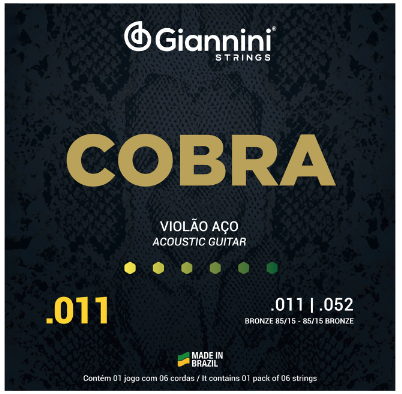 ENCORDOAMENTO PARA VIOLAO AÇO 0.11 COBRA GIANNINI GEEFLK BRONZE 85/15