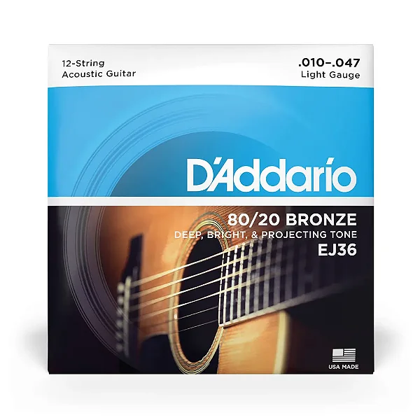 ENCORDOAMENTO PARA VIOLÃO AÇO 0.10 LIGHT GAUGE DADDARIO