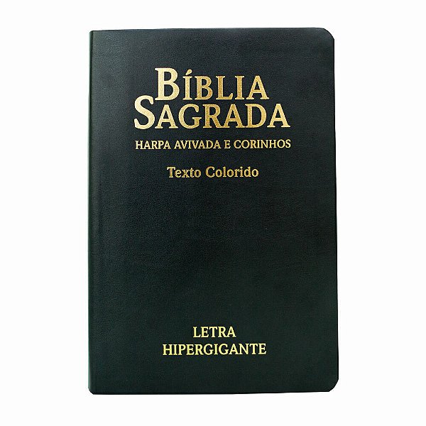 BIBLIA ARC LETRA HIPERGIGANTE TEXTO COLORIDO COM HARPA CPPU PRETA