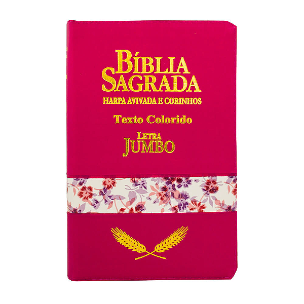 BÍBLIA SAGRADA LETRA JUMBO RC COM HARPA E ZIPER PINK