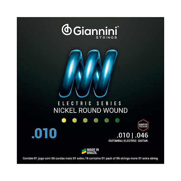 ENCORDOAMENTO PARA GUITARRA 0.10/0.46 NICKEL SERIES GIANNINI