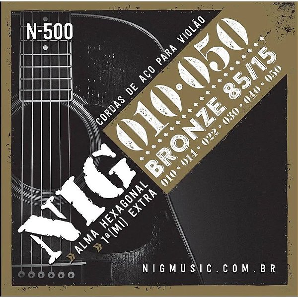 ENCORDOAMENTO PARA VIOLÃO AÇO 0.10 85/15 NIG