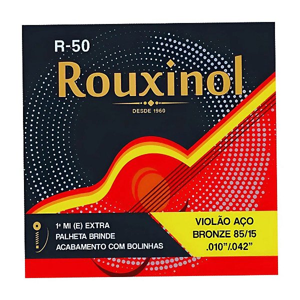 ENCORDOAMENTO PARA VIOLÃO AÇO COM BOLINHA R-50 ROUXINOL
