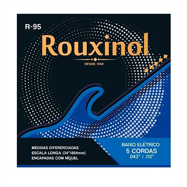 ENCORDOAMENTO PARA CONTRABAIXO 5 CORDAS 043/112 NICKEL ROUXINOL