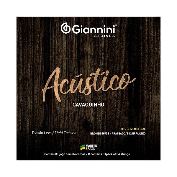 ENCORDOAMENTO PARA CAVAQUINHO COM BOLINHA ACUSTICO 65/35 GIANNINI