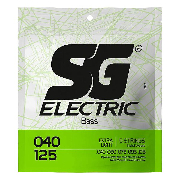 ENCORDOAMENTO PARA CONTRABAIXO 5 CORDAS AÇO 040/125 NICKEL SG