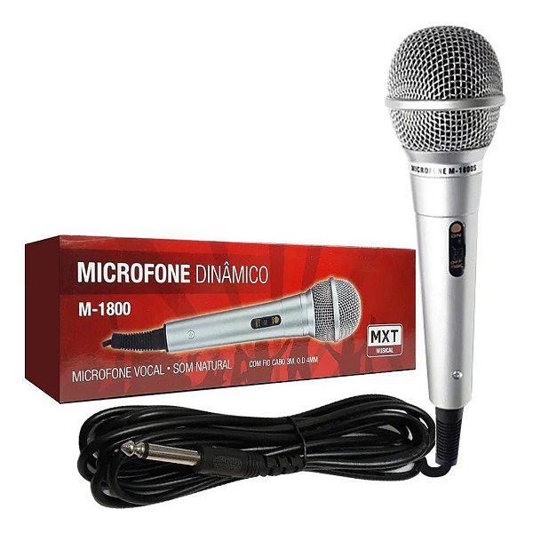 MICROFONE DINAMICO M1800S PRATA MXT