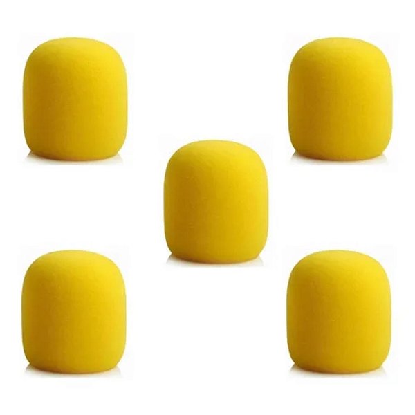 KIT COM 5 ESPUMAS PROTETORAS AMARELAS MXT PARA MICROFONE