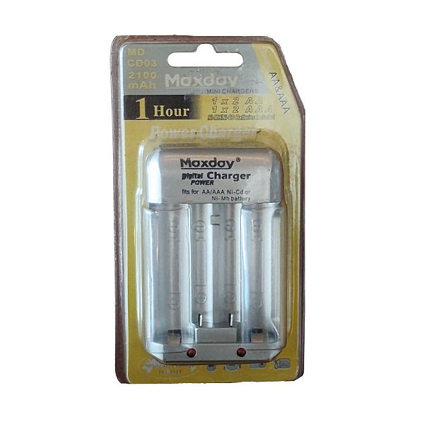 CARREGADOR DE PILHAS AAA/AA MAXDAY