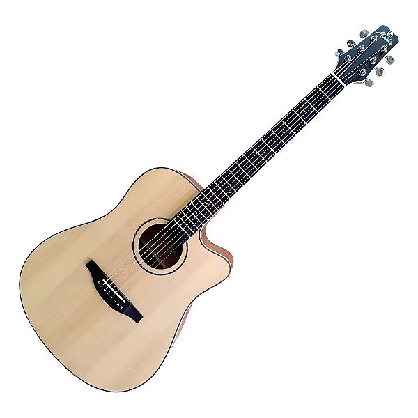 VIOLÃO FOLK AÇO ELETROACÚSTICO MALIBU VENICE PLUS HALFCUTWAY NATURAL SATIN