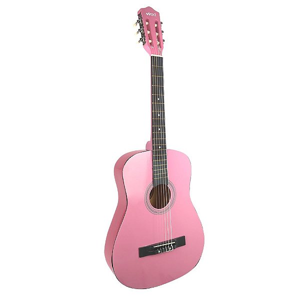 VIOLÃO MXT ACÚSTICO COM TENSOR E CORDAS DE NYLON ROSA 38C-NPT