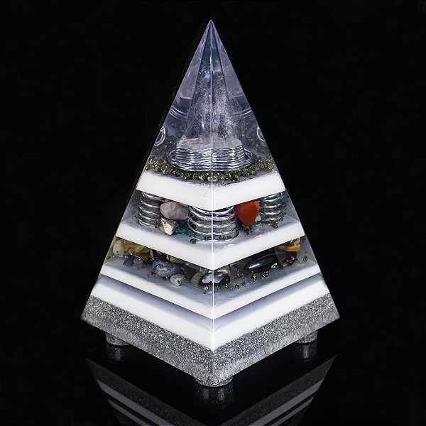 Orgonite Personalizado - Pirâmide com Hematitas Magnetizadas 40cm