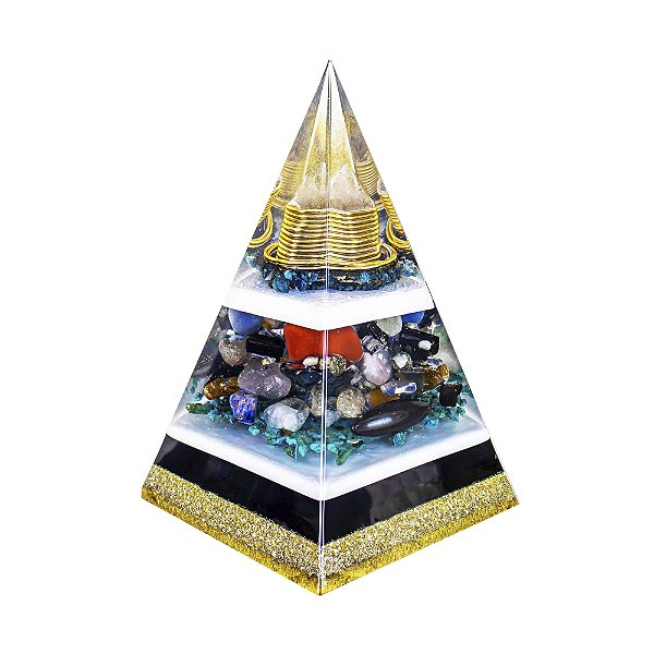 Orgonite Personalizado Pirâmide com Hematita Magnetizada 20 a 22cm