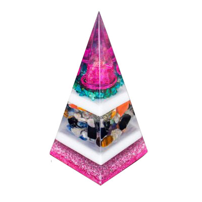 Orgonite Personalizado Pirâmide 16cm com base menor
