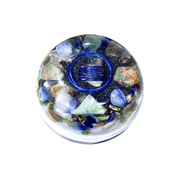 Orgonite Meia Esfera Grande 14.5cm Azul