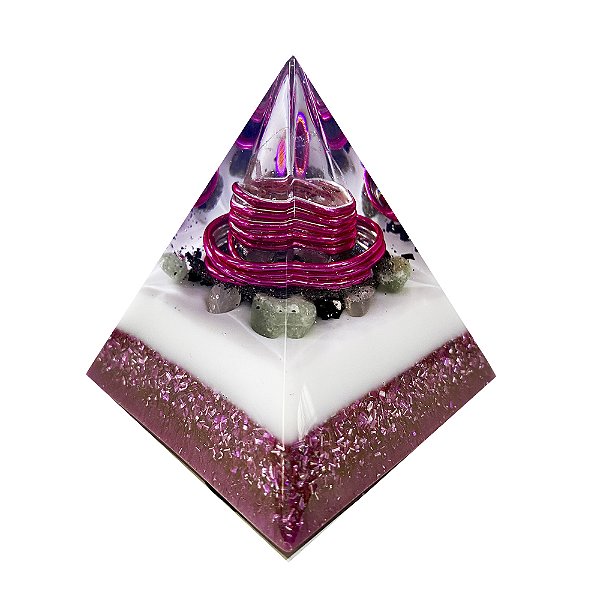 Orgonite Mini Pirâmide de 7cm - Rosa
