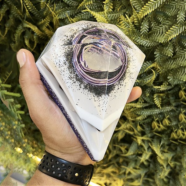 Pronta Entrega - Orgonite Diamante Grande 13cm - Lilás