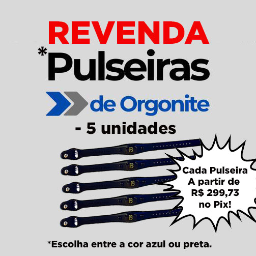 REVENDA - 5 Pulseiras de Orgonite Magnetizada